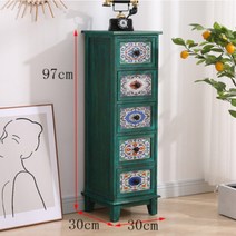 [백상사 협력사] 원목 5단 엔틱 서랍장 300 수납장 30cm 빈티지 거실 틈새 안방 앤틱 옷정리함, 4번. 진브라운 30x30x97cm