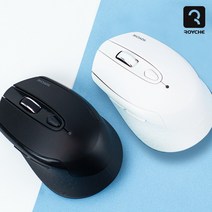 로이체 블루투스 겸용 무소음 무선 옵티컬 마우스 RX-560 DUAL 블랙/화이트, 화이트, 화이트