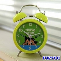 ForU631 아스트로보이 아톰 저소음 알람 탁상시계 그린 탁상용 디자인알람시계, 상세페이지 참조