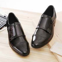 브로그맨몽크스트랩 남자구두 키높이 몽크스트랩 3.5cm