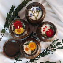 단품 꼼뚜 전통 압화 항아리 천연 소이 캔들 향초 실내 방향제 외국인 명절 선물, 로베리아, 감사합니다, 라벤더 버베나