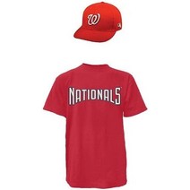 Majestic 워싱턴 내셔널스 캡 amp 저지 콤보 라이선스 취득 복제 모자 티셔츠 청년 성인용 10 사이즈