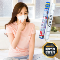 1+1 초보도 붙이는 황사 미세먼지 차단 제거 창문 필터 50cm * 250cm 미세 방진망 방진 방충망 미세망 셀프 부착 나노 초미세 촘촘 차단망 초미세먼지 사생활 보호 시트지