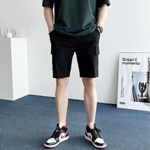 데일트 남자 빅사이즈 밴딩 스판 카고 반바지