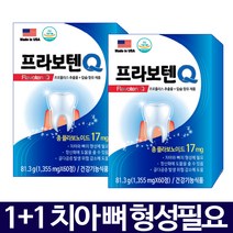 미국 프라보텐큐 1355mg 치아 건강 잇몸 리소짐 칼슘 프로폴리스 비타민D, 2개 4개월분, 60정