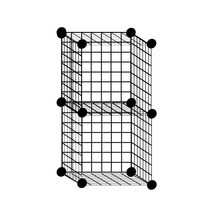 아르세 다용도 수납정리함 수납정리함 철망 9p + 커넥터 12p, 블랙