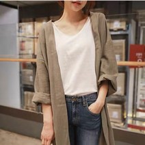 HAENGBUK 구마 린넨롱가디건/린넨/여성의류/의류/가디건/롱/봄/가을