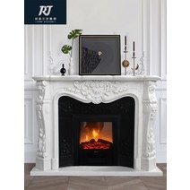 인테리어 벽난로 모형 콘솔 감성 선반 크레덴자 장식장 전시대 인테리어장식장 인테리어벽난로, 팡산 화이트 + 검은 조각 1.3 x 0.35 x 1.