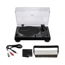 오디오-Technica AT-LP120XBT-USB 스테레오 턴테이블 USB 블루투스 (블랙) + 안티-Static 레코드 Brush 어댑터 케이블 - 디럭스 번들