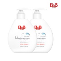 비앤비 아기 유아 저자극 보습 베이비 샴푸&바스 200ml 2개입