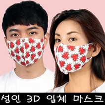 블랙마스크 3D입체 마스크 성인용 레드하트 빨아쓰는마스크 자체제작 프린트마스크, 1개