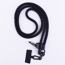 퀵핀 휴대폰 로프 홀더 스트랩 숄더 목걸이 줄, 블랙