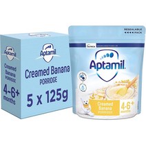 Aptamil 바나나 크림 아기 이유식 시리얼 4-6개월이상 압타밀 영국분유직구 125g 5팩, 3개