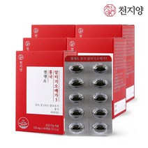 천지양 콜레스테롤 혈행&홍국 흡수빠른 알티지오메가3 중성지질 개선 장용성캡슐, 60정, 5개