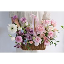부산꽃집 부산꽃배달 반반 중대형바구니 핑크보라톤 서면꽃집, 정관읍