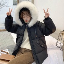 [랜덤플레이] 털 후드 웰론 숏 패딩