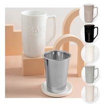 친환경 소재 멀티 머그잔 (차망 뚜껑 포함) 500ml 5Color, 아이보리