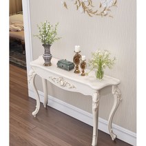 유럽풍 엔틱 현관 콘솔 미니 원목 예쁜 거실 복도 포인트 화이트 화장대 인테리어가구, X70 아이보리 플래티넘