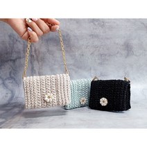 DIY 코바늘 데이지 카드지갑 패키지 뜨개가방만들기 뜨개질, 15.인디핑크