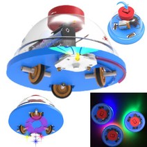 동력 전달 회전 UFO (LED형) 모터 풀리 메카니즘 실험 마찰력 마찰차 물리 과학 교구 사이언스