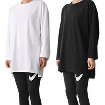 화이트빌딩 무지 루즈핏 레이어드 레깅스 라운드 긴팔 반팔 티셔츠