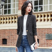 캐주얼슈트코디 가을 스윗 정장 코트 여성 셀럽 캐쥬얼 체크 양복 상의 709464174