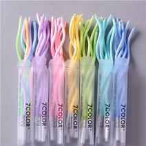 우유 파스텔 꼬불초 7color 웨이브초 생일초 파티초 케이크초, 믹스