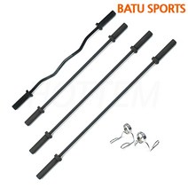 블랙 중량 바벨봉 이지바 탄력바 중량봉 역기 ez바 1200mm 1600mm 2200mm 바벨 원판 50mm 호환, 블랙 컬바 - 1200MM