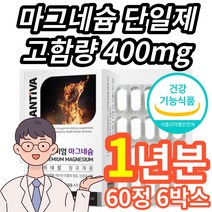 식약처 인증 식약청 인정 고함량 마그네슘 단일제 영양제 보충제 마그네슘제 캡슐 청소년 초등학생 중학생 수험생 20대 30대 40대 50대 남성 여정 남자 여자, 12개월
