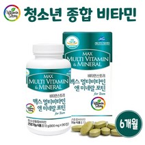 청소년 영양제 종합 비타민 미네랄 중학생 고등학생 수험생 주니어 체력 피로 에너지 보충제 멀티비타민 수능 수험생 선물 추천, 2개, 90정 [3개월분]