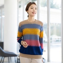 모슬린 엄마옷 이중 단가라 니트 티셔츠 ETS203220 마담 미시옷 중년여성의류 빅사이즈 50대 60대여성옷