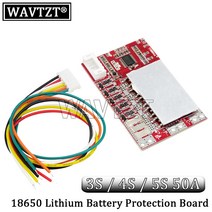 밸런스 포함 BMS 보드 리튬 배터리 보호 인산철 LiFePO4 3S 4S 5S 50A 55A 3.7V 3.2V, 4S 3.2V Phosphoric
