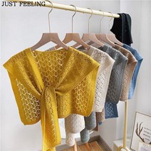 JUST FEEL!NG 봄/여름 캐주얼 레이스 펀칭 숄 어깨숄 스카프 숄더 니트 머플러 사계절 숄머플러