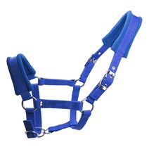 Royalways 연약한 덧대 진 조랑말 말 고삐 굴레 Headstall 머리 고리 말 승차 안정, 블루 L, 1개