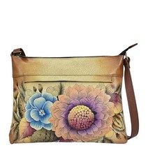 Anna by Anuschka 여성용 핸드 페인팅 가죽 미디엄 크로스바디 패치워크 백랍