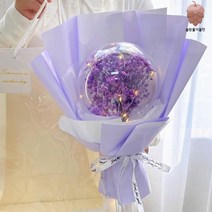 보자기꽃풍선 카네이션풍선 생일 돌잔치 선물 감사, 마른 나뭇가지, 퍼플 안개꽃