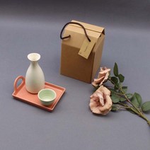 달소금 도자기 꽃봉 혼술 주병/주기 선물세트(3P)-삼색SET, 삼색SET