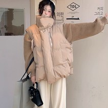 [예쁨시전] 여성 러블리 오버핏 니트 조끼패딩