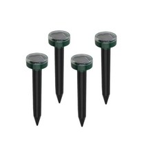 두더지퇴치기 뱀퇴치기 야생동물퇴치기 태양광 발전 초음파 해충 퇴치기 두더지 뱀 새 모기 쥐 동물 야외 정원 진동 구충제, 4개 라운드