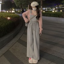 여자 멜빵바지 오버롤 카고바지 배기바지춘하추 22년 일자핏 청바지 멜빵바지 점프슈트 슬랙스 와이드팬츠 FC0210