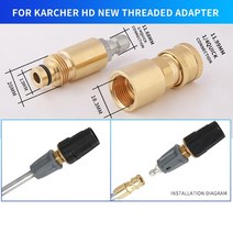가정용 무선 고압 스팀 세차기 세척기 분사기 스팀기karcher hd high 어댑터, 건 헤드 퀵 플러그