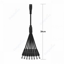 와이어 커넥터 스크류 커네거 전기자재 전선 블리브 DC 전원 플러그 분배기 케이블 12V 잭 어댑터 소켓 5.5mm 2.1mm CCTV 카메라용 암 수 LED 스트립 조명, 1 F to 8 M 30cm252355 _1pcs