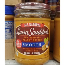 (미국마트) Laura Scudders 로라스쿠더스 부드러운 땅콩잼 454g 3팩 Smooth peanut butter 16oz, 3개