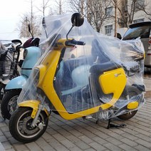 눈비올때 스쿠토 보호용 방수커버 개인창고 자전거가림막 오토바이가리개, 바이크 투명PE커버(L)