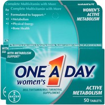 One A Day Womens Active Metabolism Multivitamin 원어데이 여성용 액티브 메타볼리즘 멀티비타민 50정 2팩
