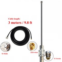 lorawan 868mhz 안테나 915mhz 옴니 유리 섬유 10dbi 안테나 야외 지붕 글라이드 모니터 리피터 uhf iot rfid lora 안테나, 3m9.8피트sma m