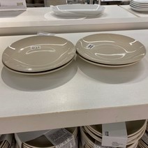 Threesome 이케아 Ikea Faleklo 플레이트 플랫 플레이트 깊은 접시 가정용 식기 접시 접시 둥근 도자기 플레이트 세트 쟁반., 색깔1