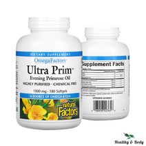 Natural Factors 내추럴 팩터스 오메가 팩터스 울트라 이브닝 프림 로즈 달맞이꽃 오일 1000mg 180소프트젤, 1000mg 180캡슐