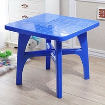 포차 테이블 플라스틱 편의점 루프탑 야외 업소용, 6.싱글블루82사각82cm