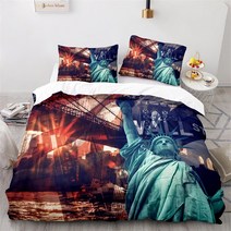 자유의 조각상 킹 사이즈 마이크로파이버 건물 침구 뉴욕, 3 173x218cm 3pcs